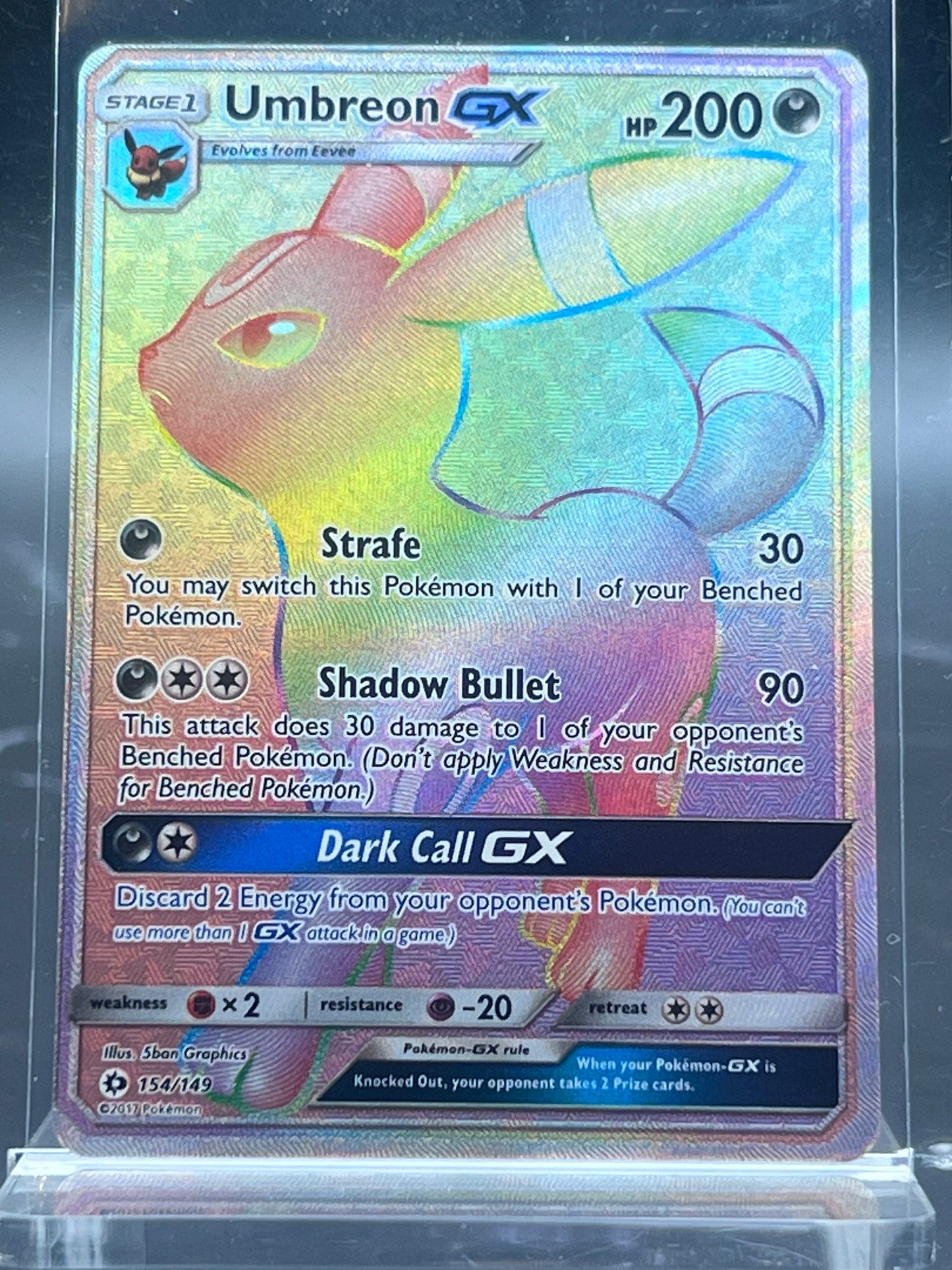 Umbreon GX Secret Rare #154 – Sun & Moon Base Set – Near Mint (NM) – Pokémon Card – Canada