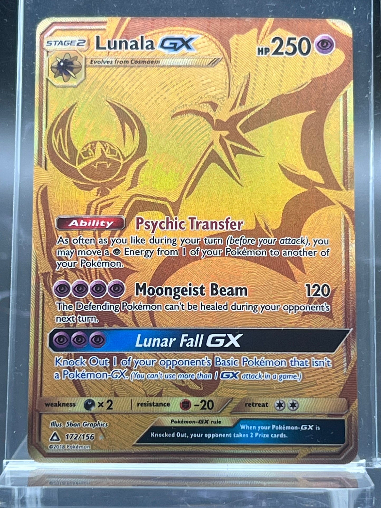 Lunala GX Secret Rare #172/156 – Ultra Prism – Near Mint (NM) – Pokémon Card – Canada