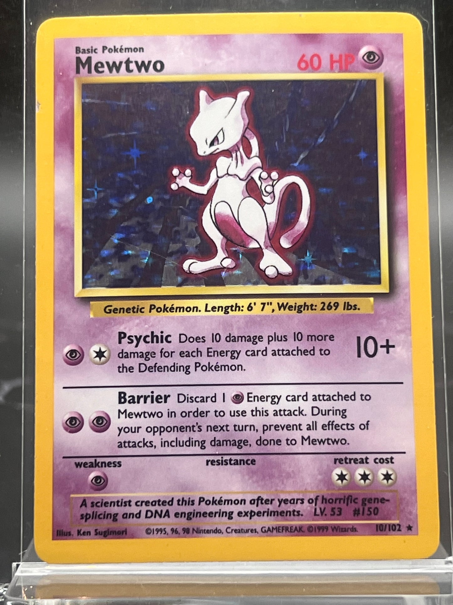 Mewtwo #10 – Holo Rare – Base Set Unlimited – Moderately Played (MP) – Pokémon Card – Canada