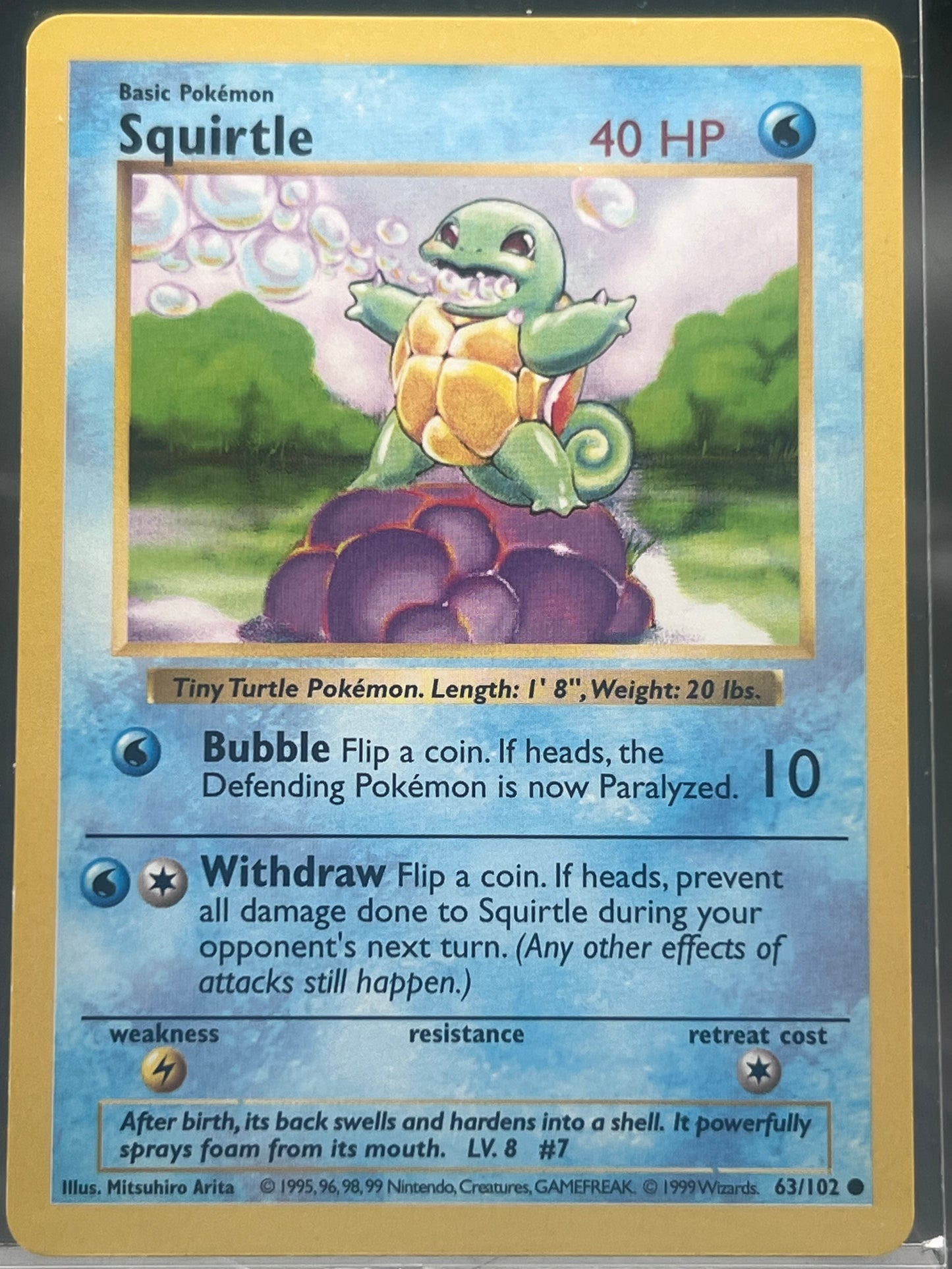 Squirtle #63 β Common β Base Set Shadowless β Lightly Played (LP) β PokΓ©mon Card β Canada