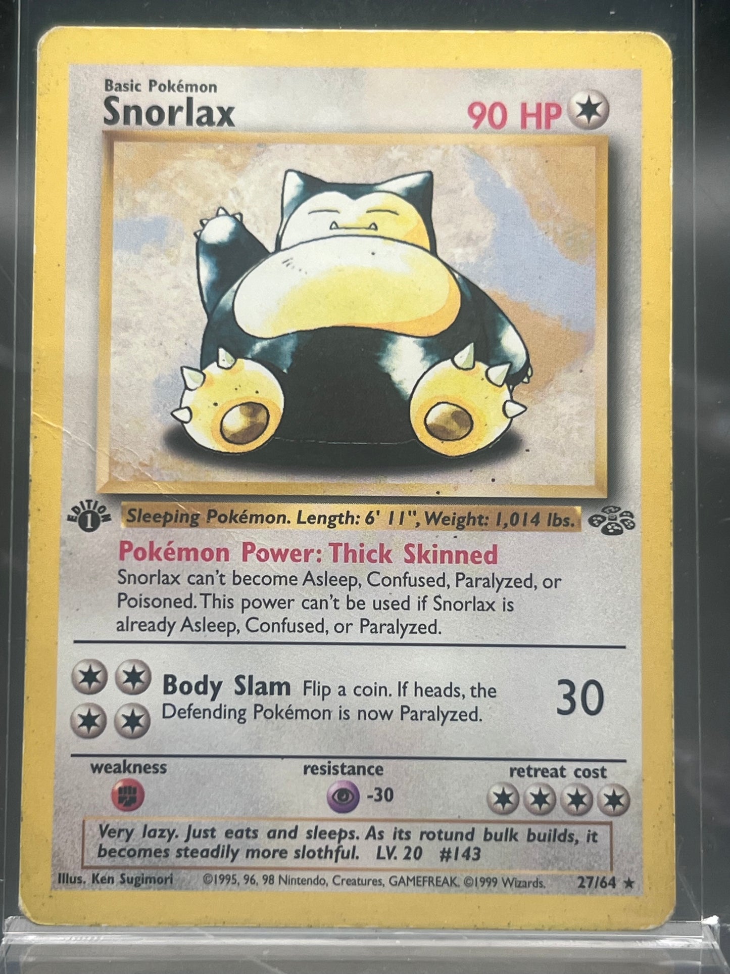 Snorlax #27 – Rare – Jungle 1st Edition – Heavily Played (HP) – Pokémon Card – Canada