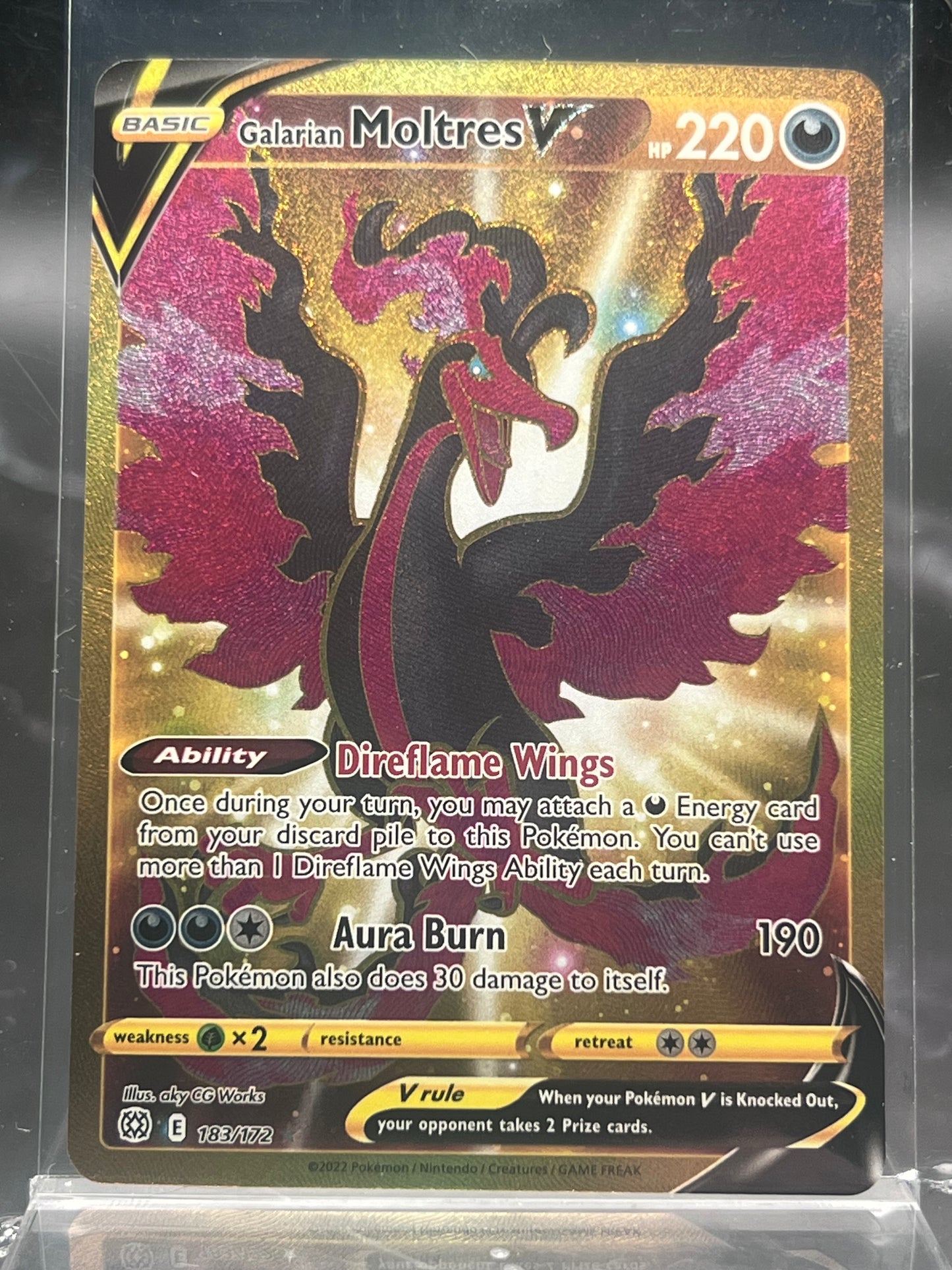 Galarian Moltres V Secret Rare #183/172 – Brilliant Stars – Near Mint (NM) – Pokémon Card – Canada