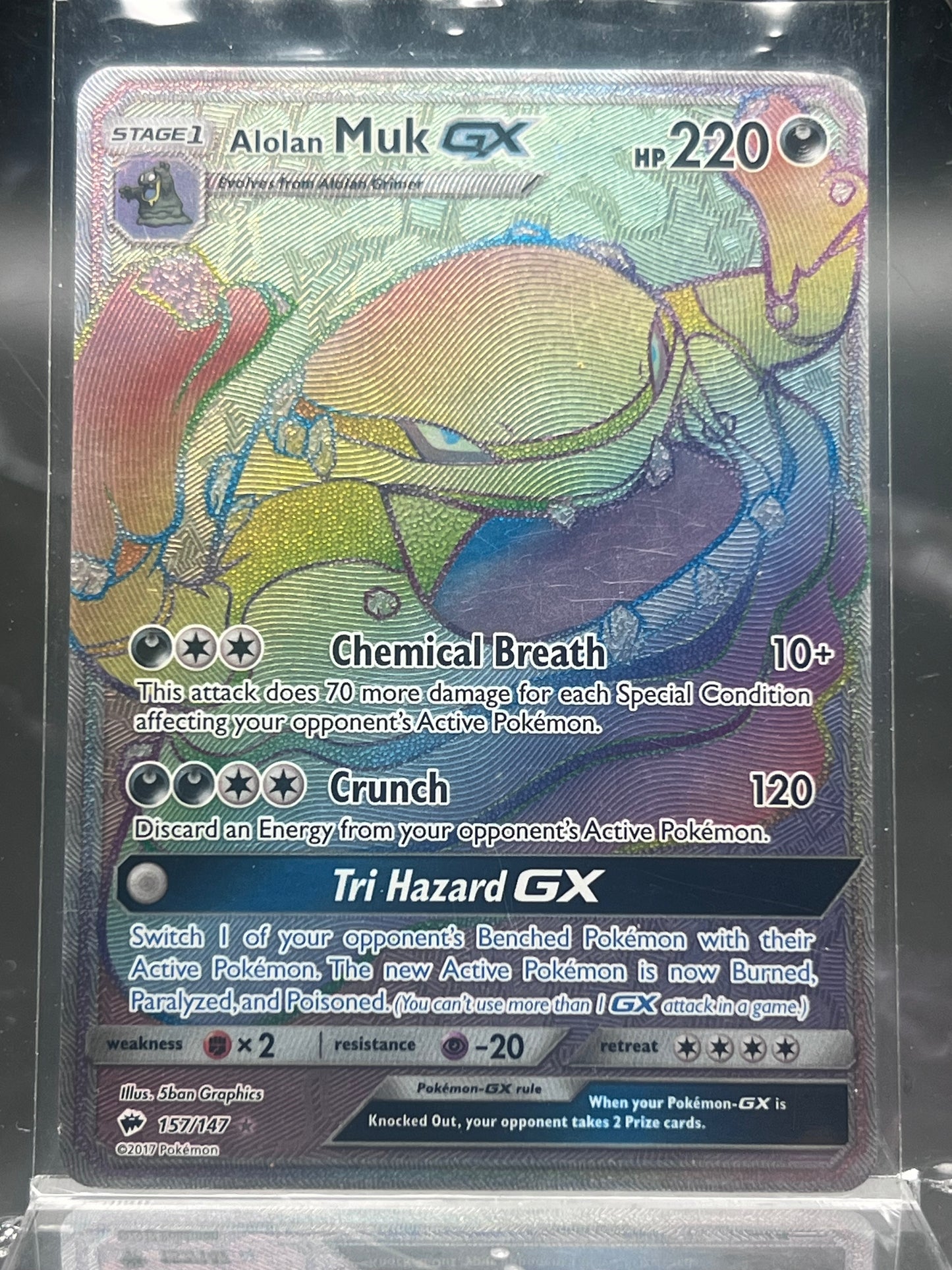 Alolan Muk GX Secret Rare #157/147 – Burning Shadows – Near Mint (NM) – Pokémon Card – Canada