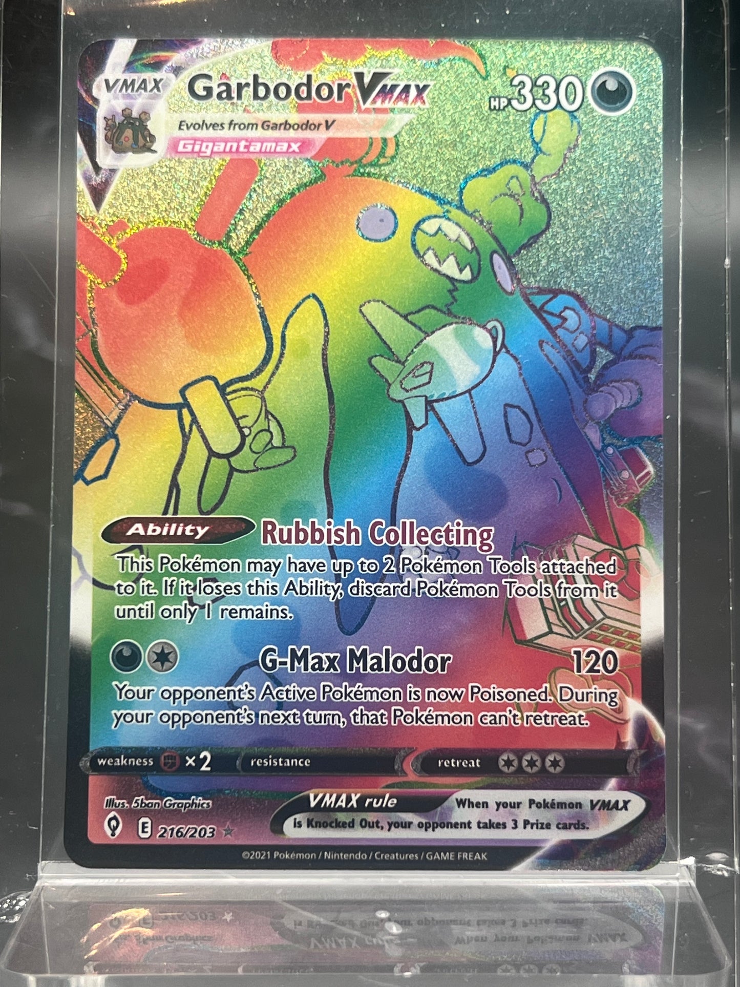 Garbodor VMAX Secret Rare #216/203 – Evolving Skies – Near Mint (NM) – Pokémon Card – Canada