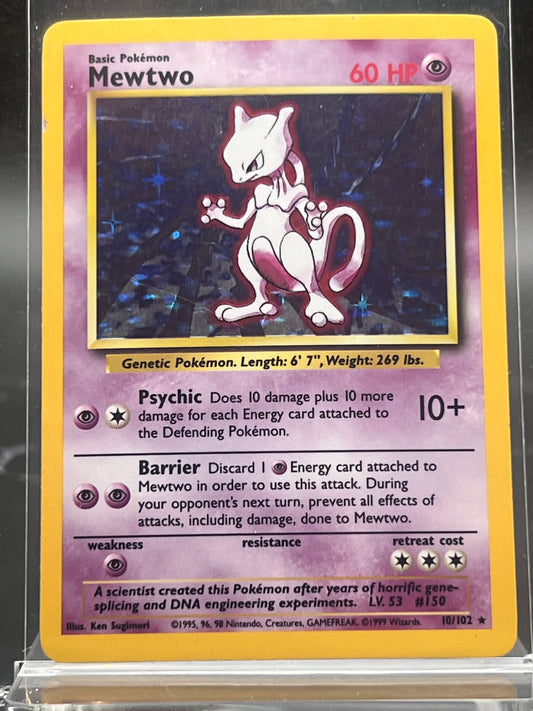 Mewtwo #10 – Holo Rare – Base Set Unlimited – Moderately Played (MP) – Pokémon Card – Canada