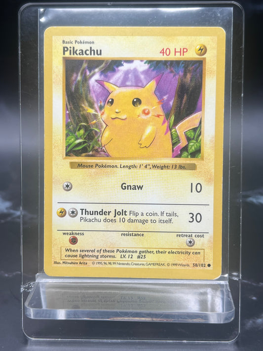Pikachu Red Cheeks #58 – Common – Base Set Shadowless – Moderately Played (MP) – Pokémon Card – Canada