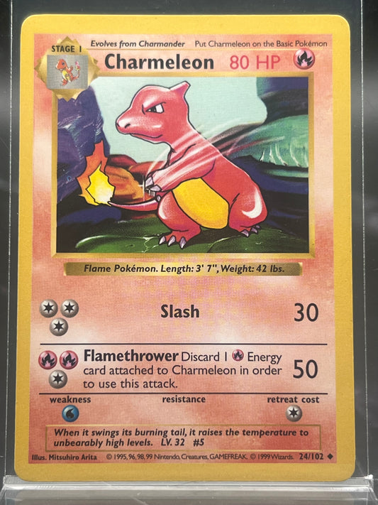 Charmeleon #24 – Uncommon – Base Set Shadowless – Lightly Played (LP) – Pokémon Card – Canada