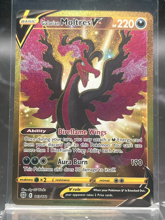 Galarian Moltres V Secret Rare #183/172 – Brilliant Stars – Near Mint (NM) – Pokémon Card – Canada