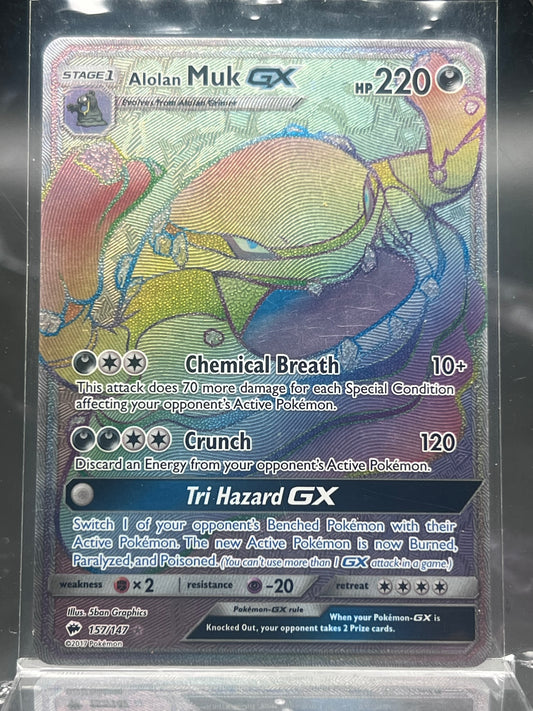 Alolan Muk GX Secret Rare #157/147 – Burning Shadows – Near Mint (NM) – Pokémon Card – Canada