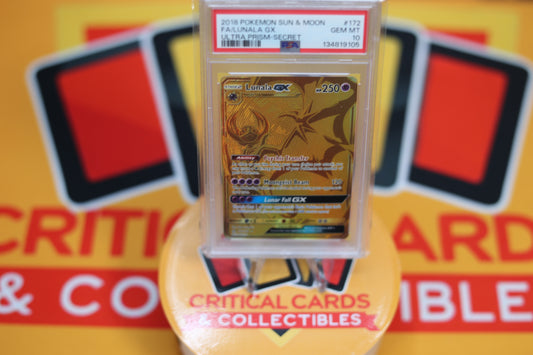 Lunala GX (Secret Rare) Ultra Prism Secret Rare 172/156 PSA 10