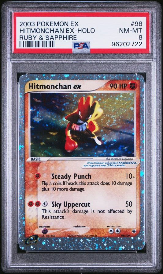 Hitmonchan ex (98 Ultra Rare) - EX Ruby & Sapphire - PSA 8 With Swirl - Critical Cards